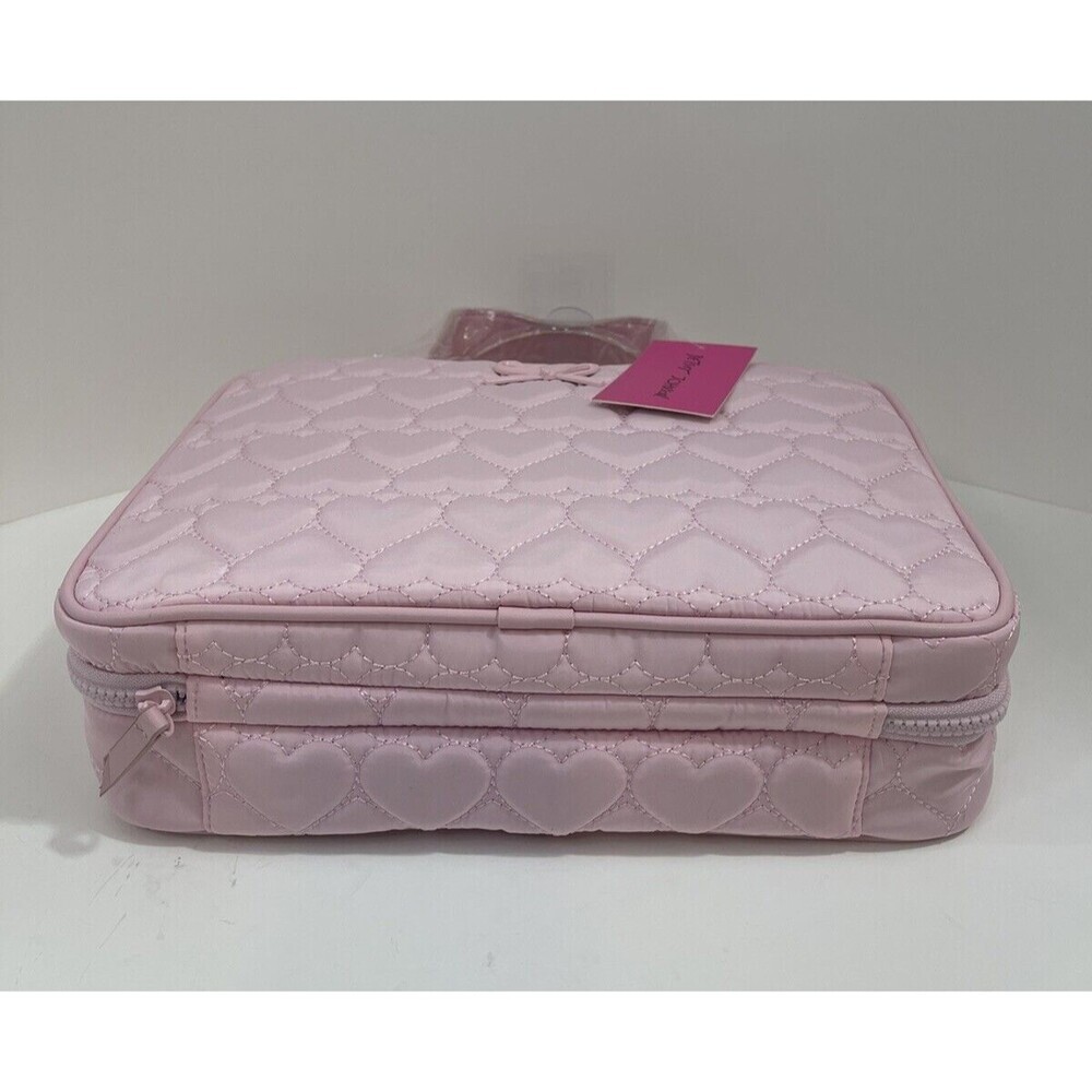Betsy Johnson Pink Toiletry Makeup Travel Bag Coquette Puffy Heart Ballerina Y2K - Picture 5 of 8